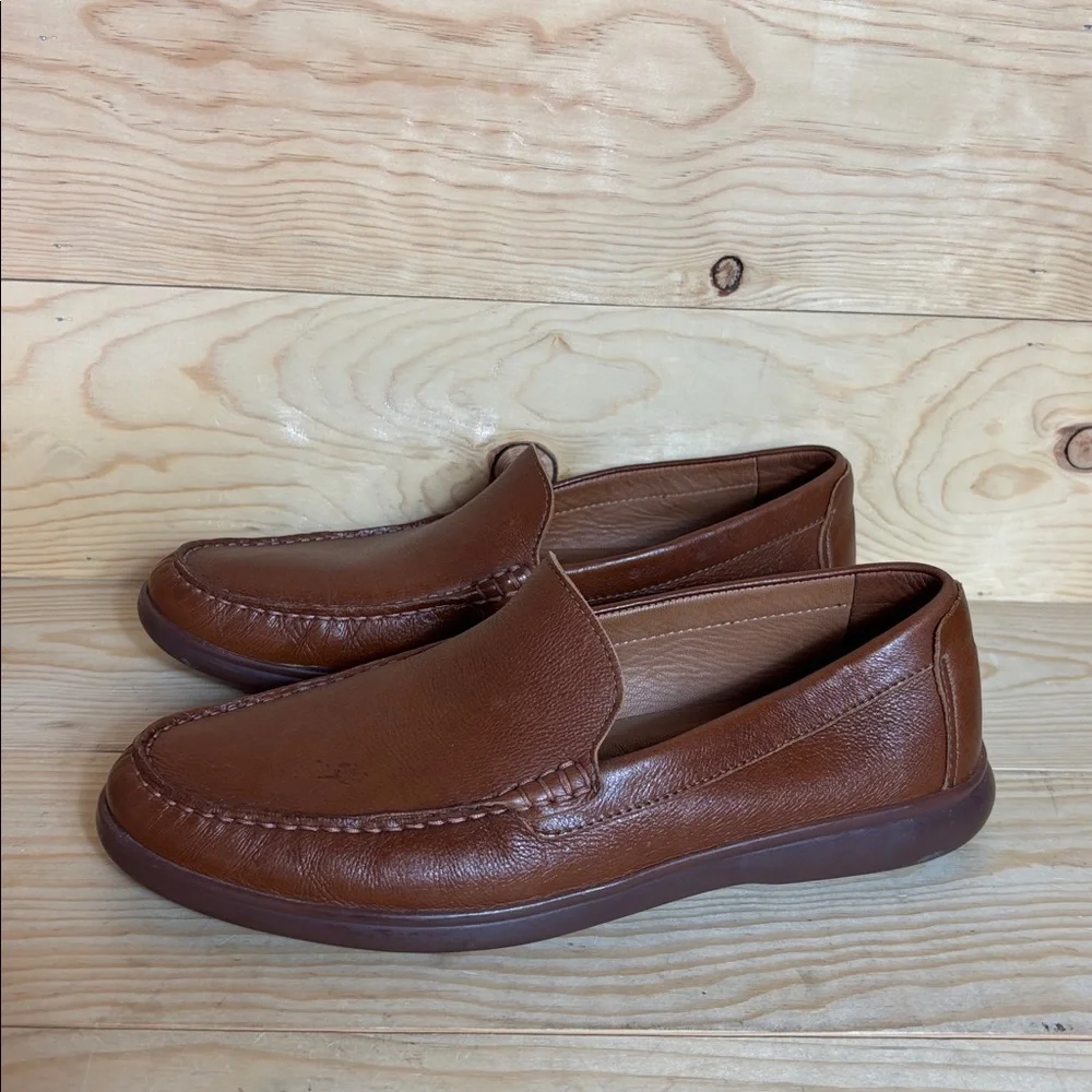 Johnston & Murphy Rich Brown sheepskin Leather Slip-Ons‎ size 9 1/2